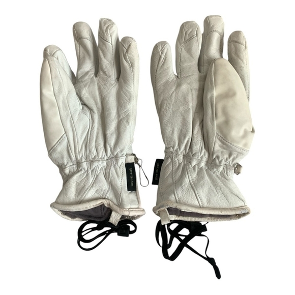Women’s Ski Gloves BURTON Gore Tex White Leather Gloves Snow Sport Gloves - Picture 4 of 6
